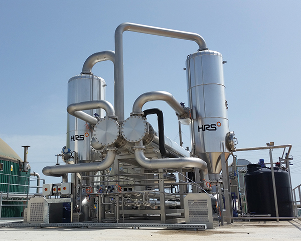 Operational digestate concentration system. Photograph: HRS Heat Exchangers