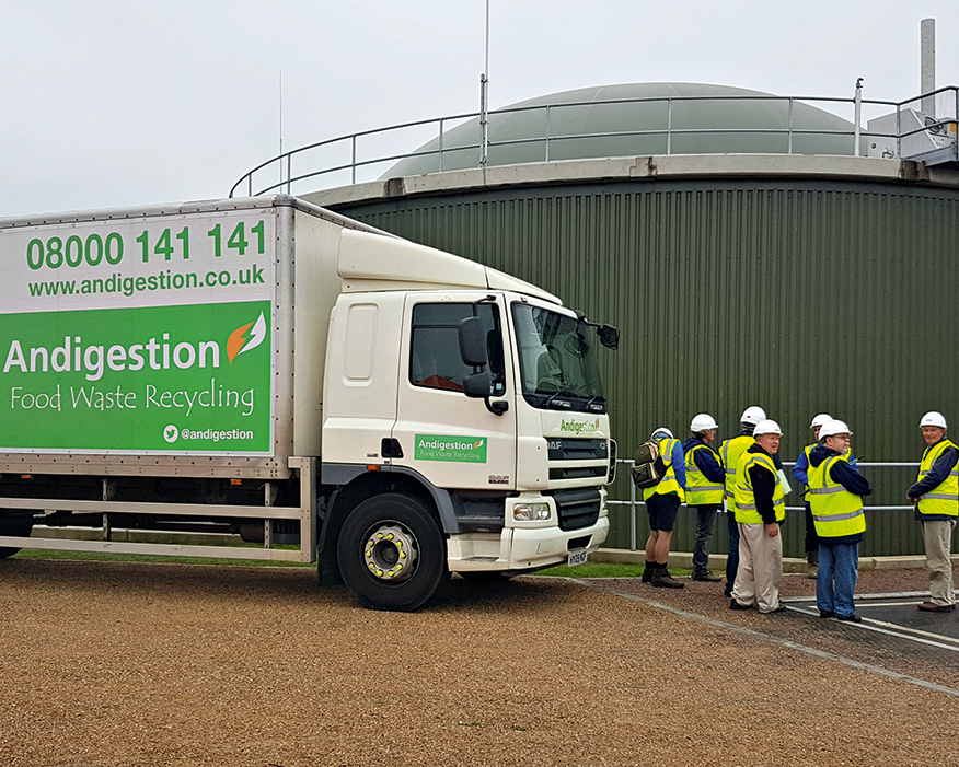 The plant produces enough green gas from food waste to supply 4,200 homes. Photograph: Andigestion
