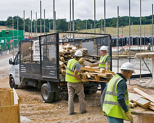 Waste wood is collected by the project. Credit: National Community Wood Recycling Project