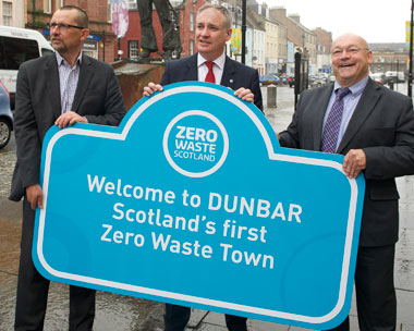 Gulland, environment secretary Lochhead and Grindley. Picture: Zero Waste Scotland