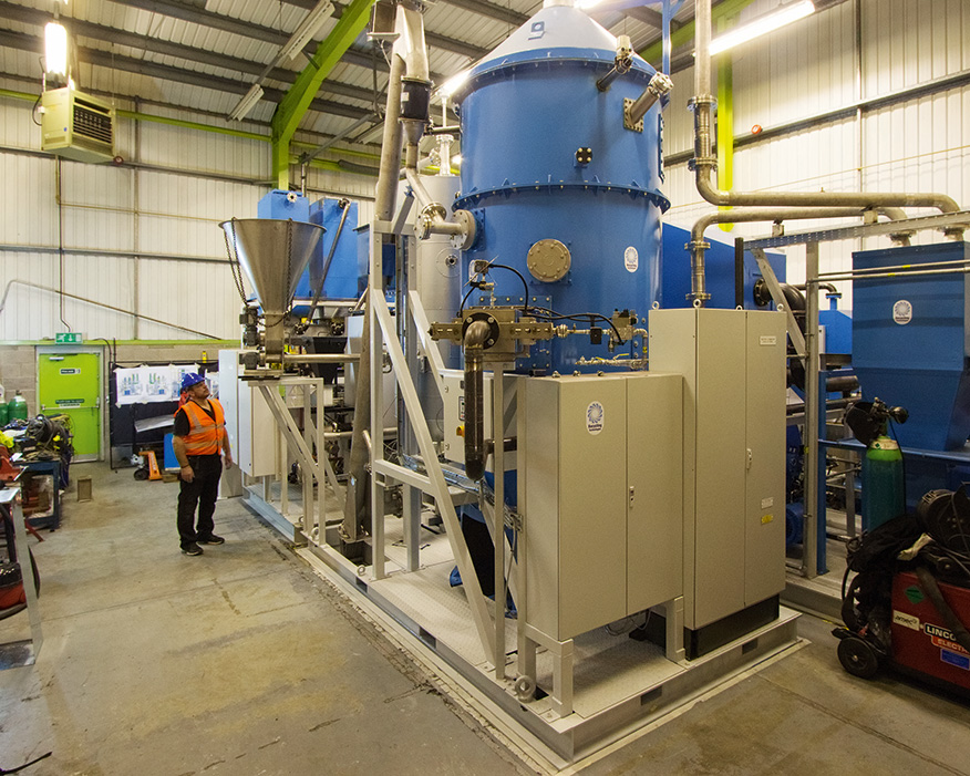 The RT7000 turns plastic waste into Plaxx. Photograph: Recycling Technologies