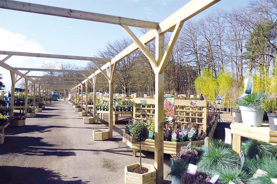 Frensham: expanded planteria refurbished with new benches from Woodlodge - image: HW