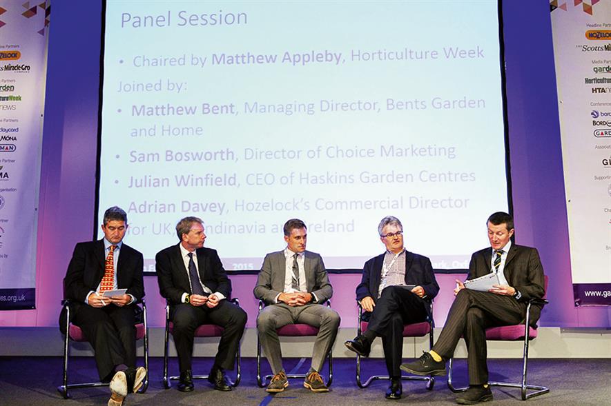 Panel discussion: e-commerce was the topic for debate at HTA Garden Futures conference held in Oxfordshire