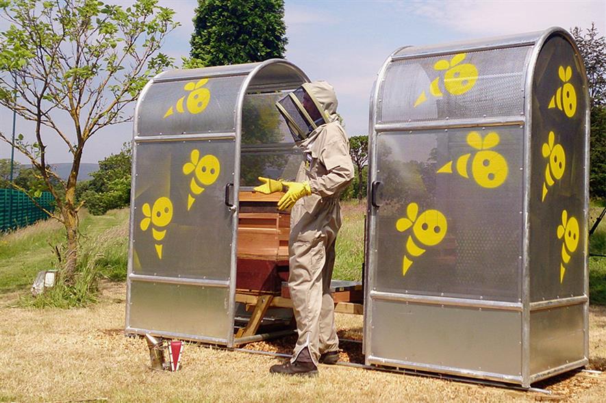 Bee cages: installed at the entrance to a meadow as part of Burnley Borough Council’s Go to the Park pilot project - image: Burnley Borough Council