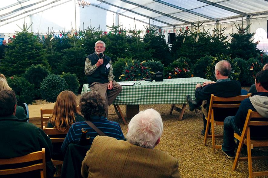 Palmer: addressing growers at Hole Park Estate in Kent