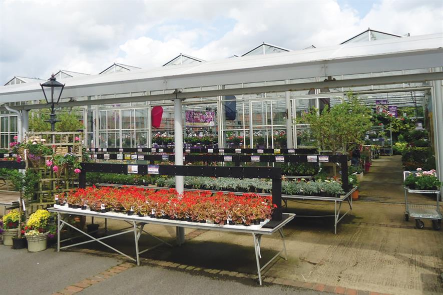 Tables of plants at the plant nursery that supplies Coolings garden centre