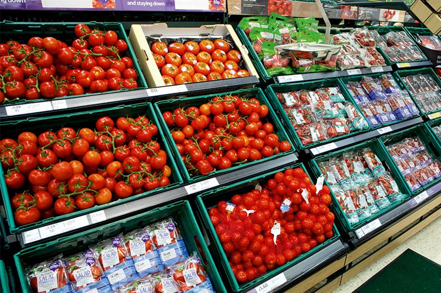 Tesco: sales in some fresh-produce categories increased but the profit made on them decreased due to price cuts - image: HW
