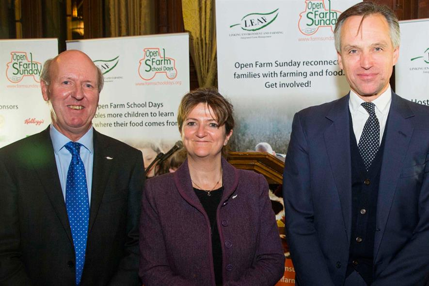 Launch event: Fell (left), Drummond (centre) and de Mauley (right) - image: LEAF