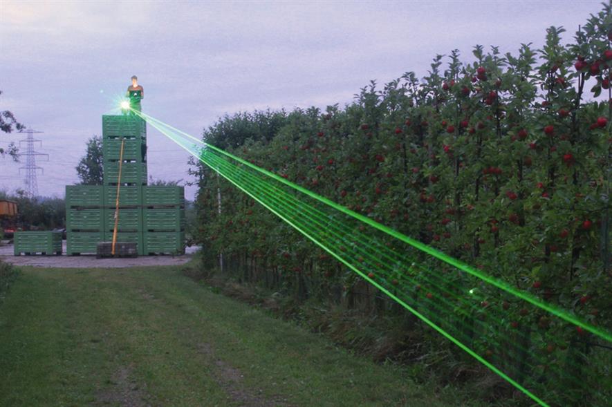 Agrilaser system: laser makes random sweeps in a designated area - image: CLM
