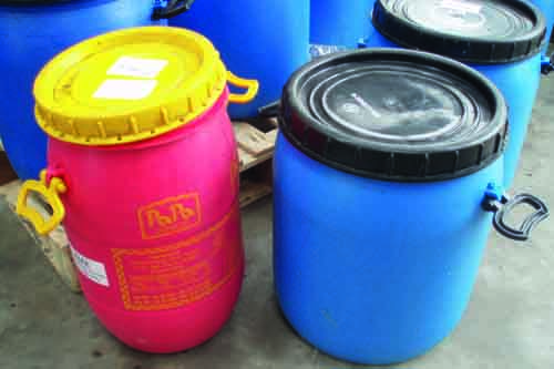 Containers: used to store fruit waste to lower attraction to crop pest
