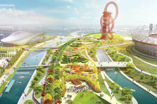 Overview of the Pleasure Gardens plans for the Olympic Park - image: ODA