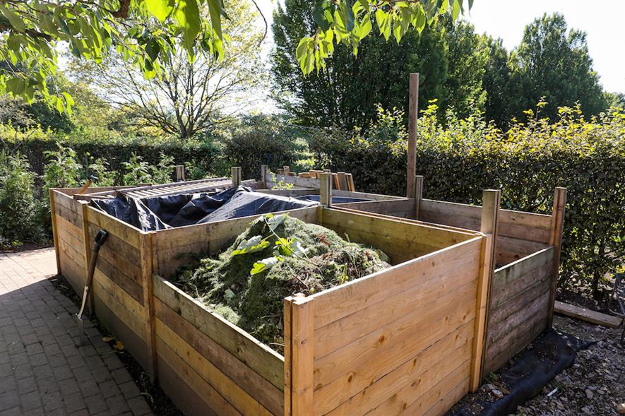 The compost bays - the "beating heart" of the organic garden