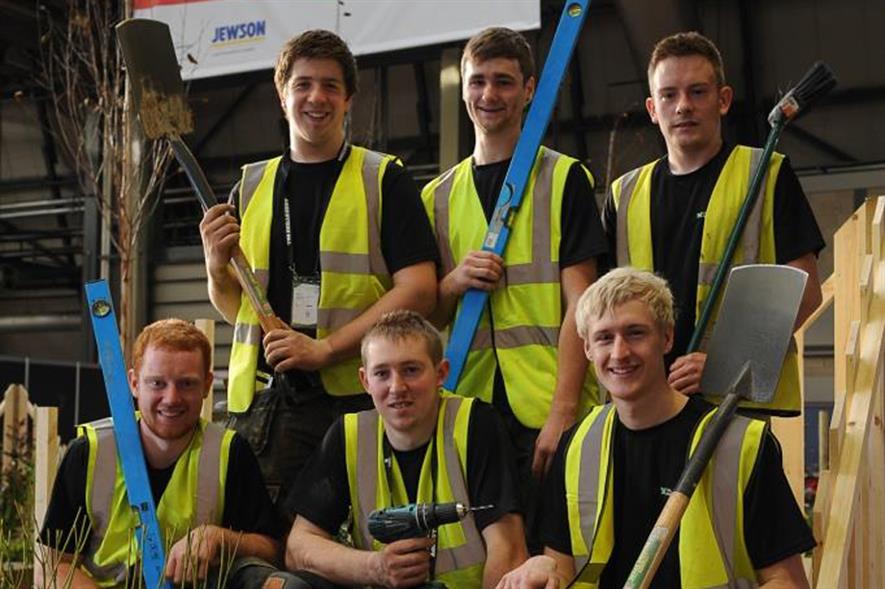 Photos: APL WorldSkills UK Final Finalists: Back row – Aaron Quin from CAFRE, Will Burberry from Gardenscapes, Mark Chapelhow from Wildroof Landscapes. Front row - Adam Ferguson, Noel Taggart from CAFRE, Christopher Shore from Reaseheath College.