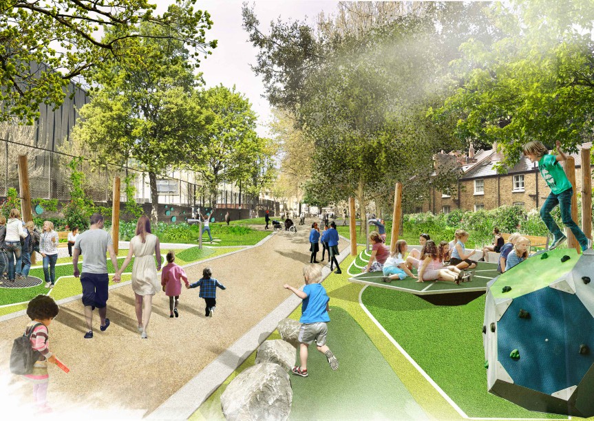 Part of BDP's vision for Westminster's Greenspine project, which focuses on creating a liveable neighbourhood  - image: BDP