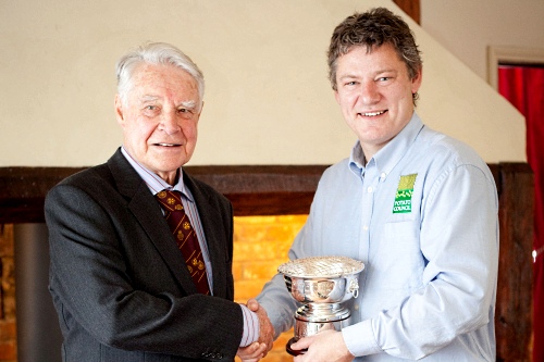 Dr Jack Dunnett accepts the British Potato Industry Award from Potato Council director Rob Clayton