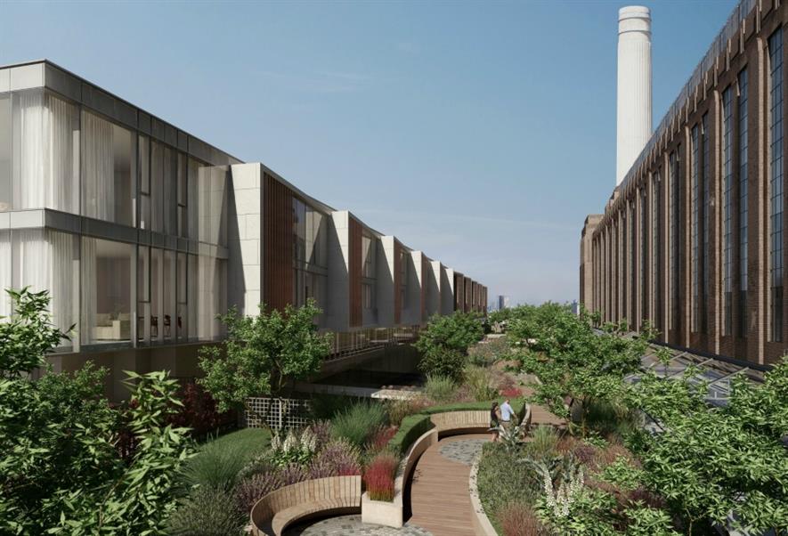 High end retrofit: CGI of Battersea Power Station roof garden by Andy Sturgeon