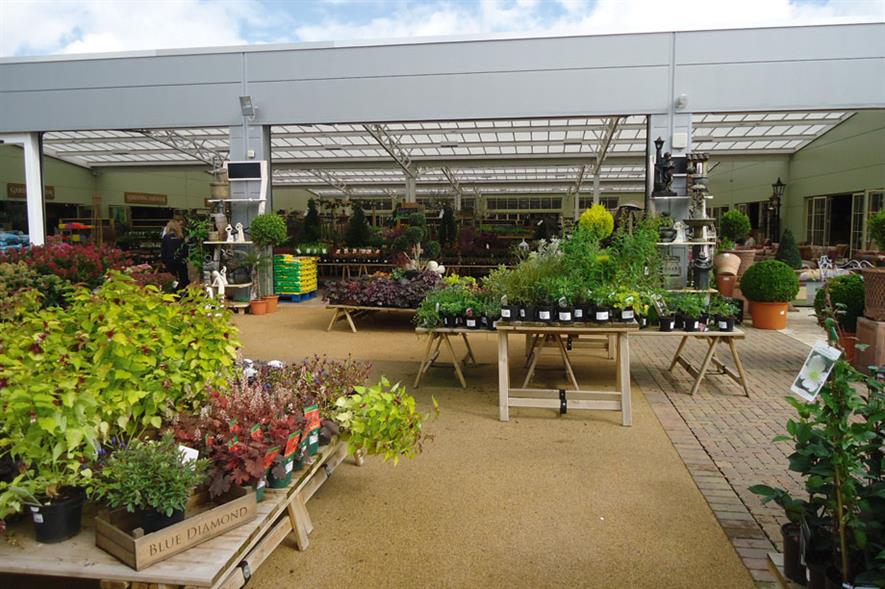 Redfields Home of Garden & Living: covered planteria is linked on three sides to gardening, café and home department with open planteria behind - image: HW