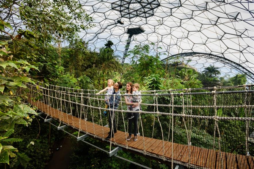 Eden's Rope Canopy Bridge. Image: The Eden Project