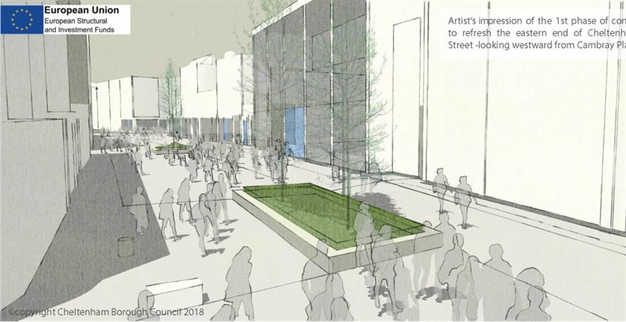 Visualisation of Cheltenham scheme. Image: Cheltenham Borough Council