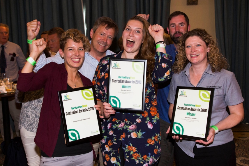 Double winners The Parks Trust, Milton Keynes at last year's Custodian Awards.