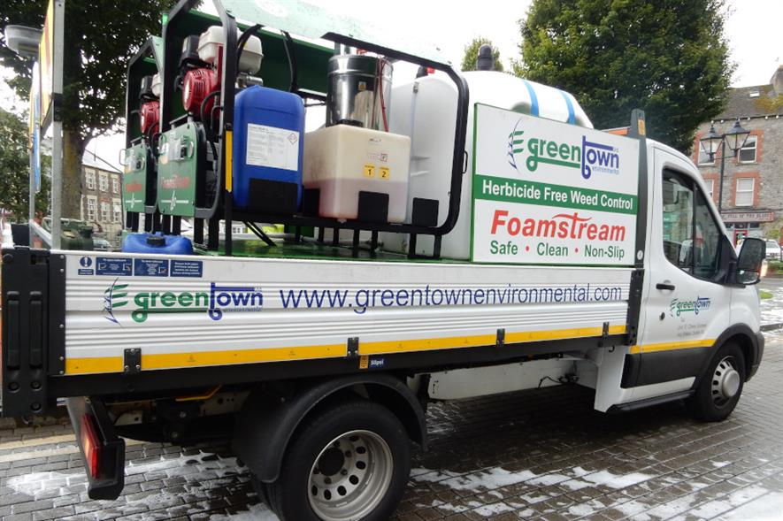 Foamstream uses hot water insulated by a biodegradable foam to kill weeds - credit: Weedingtech