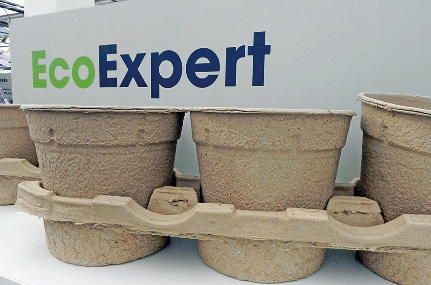 EcoExpert brand: cardboard plant pots and trays can be recycled or composted - image: HW