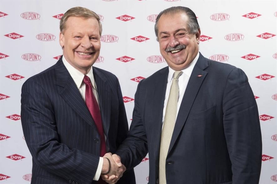 DuPont chairman and CEO Edward Breen, and Dow president, chairman and CEO Andrew Liveris - image: Dow DuPont