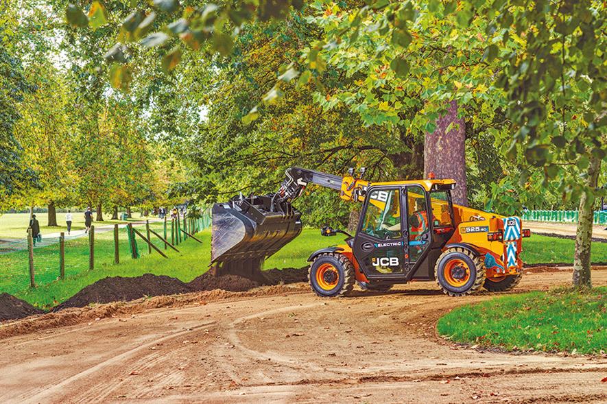 JCB’s fully electric, zero-emissions 525-60E is designed to deliver the same performance as conventional diesel machine - credit: JCB