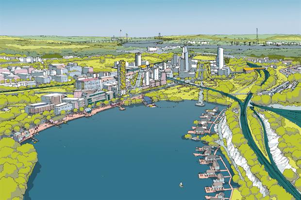 An image from the masterplan shows green space a priority. Image: EDC