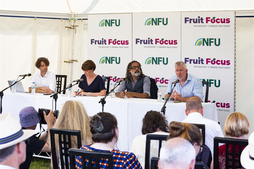Lee Abbey, Ali Capper, Keith Johnson, Simon Bower at Fruit Focus 2021 - credit: HW