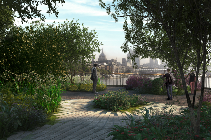 Expected view of St Paul's from the bridge. CGI by Arup.