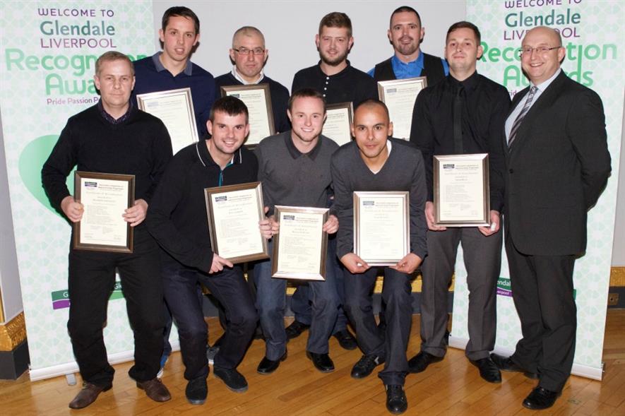 Graduating apprentices with Glendale managing director Andy Corcoran (far right)