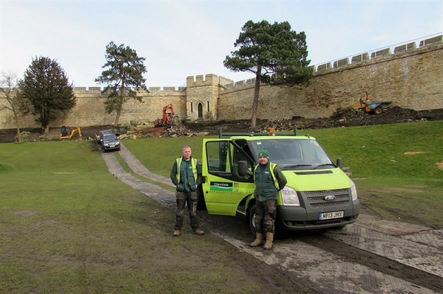 (l - r) Glendale's Shane Kinton, team leader, and contract supervisor Craig Redfern at Lincoln Castle