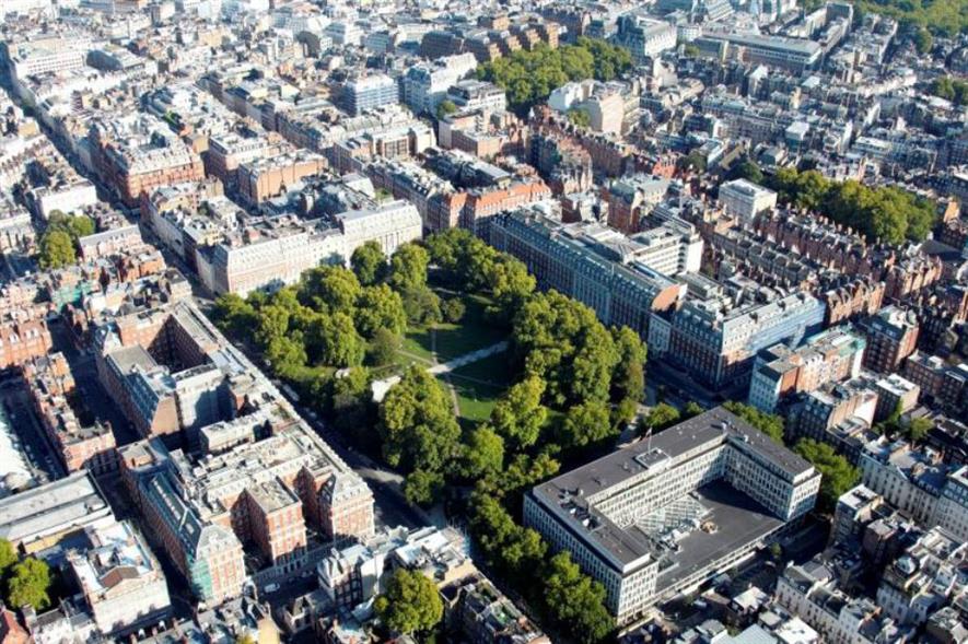 Grosvenor Square is the second biggest garden square in London. Image: Grosvenor Estates