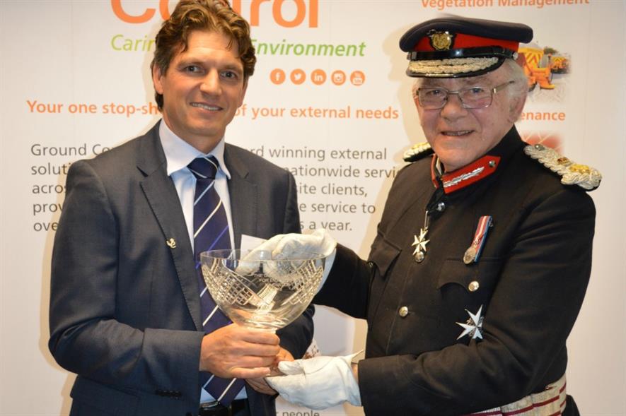 Ground Control chief executive Simon Morrish with Queen's representative Lord Lieutenant of Essex