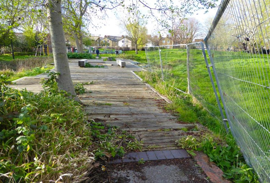 One example of parks experiencing 'decline and neglect'. Image copyright Peter Neal