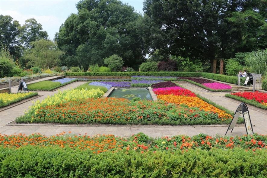 The colour wheel planting in the garden for summer 2018. Image: Horniman Museum and Gardens