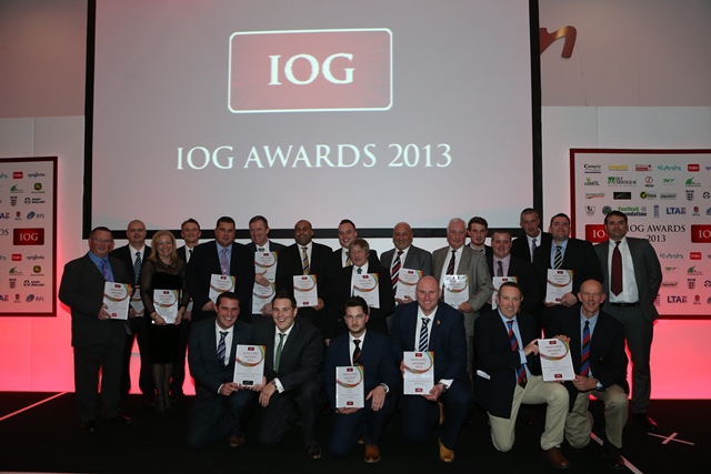 The full group of winners at the 2013 IOG Awards