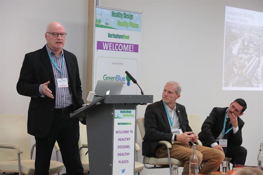 Ken Trew, Argent, Ed Suttie, BRE and Mark Camley, LLDC at Healthy Design, Healthy Places: Image HW