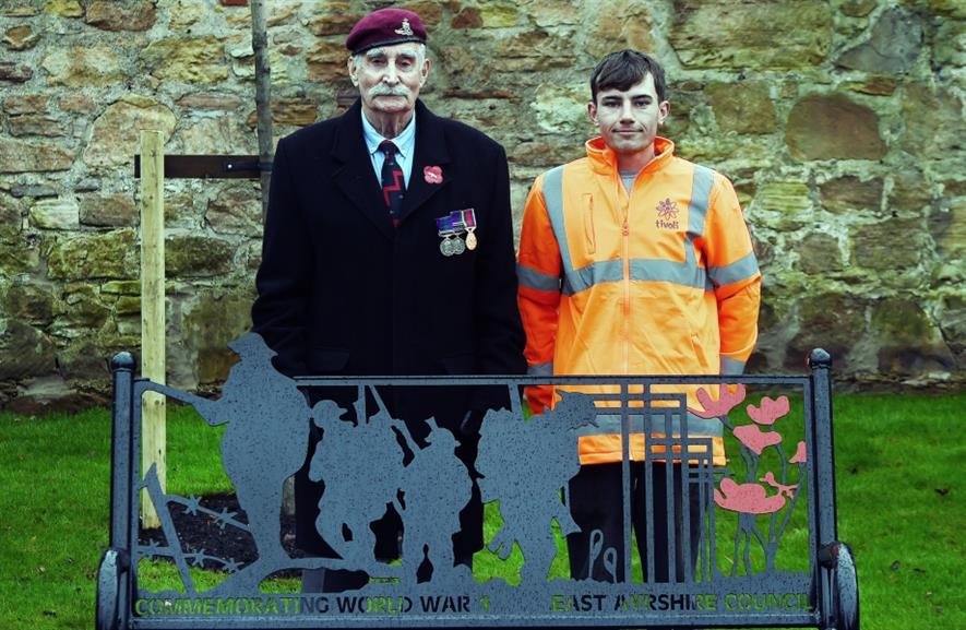 Veteran George Hind and Tivol's Mark McKinlay at Kilmarnock. Image: Tivoli