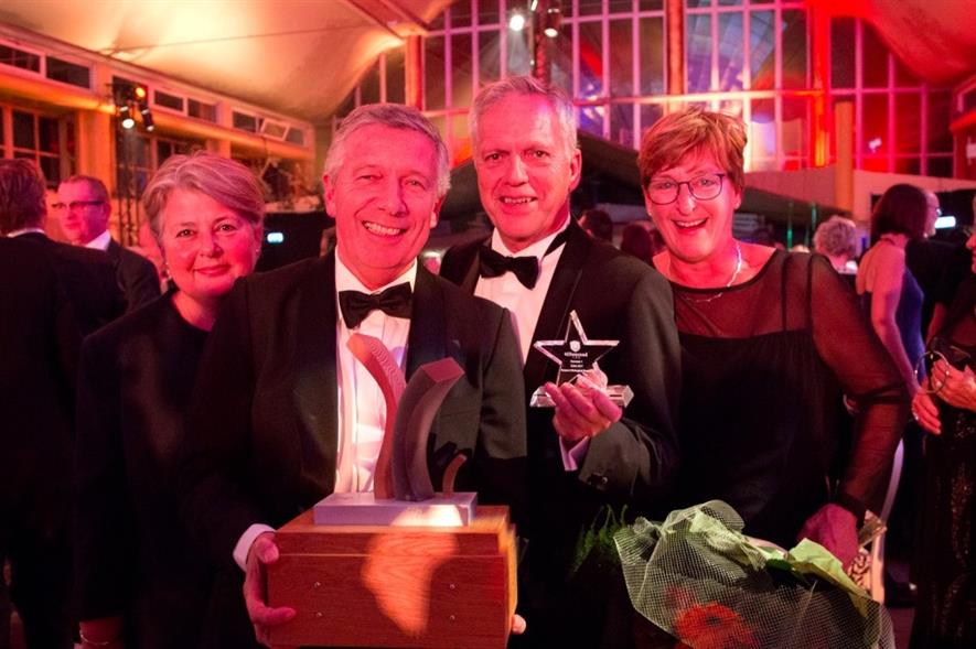 Paul Koppert (left) and Henri Oosthoek with partners - image: Hillenraad 100