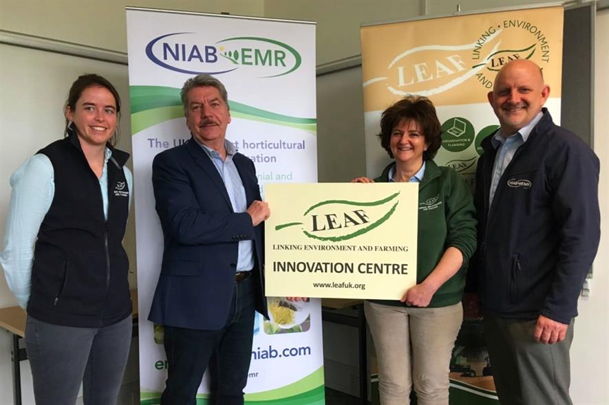 L-R: Alice Midmer, Bill Clark, LEAF chief executive Caroline Drummond, NIAB EMR operations director Ross Newham - image: NIAB EMR