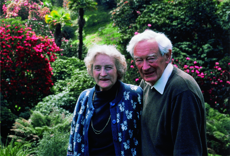 Major Hibbert with his wife Eira in Trebah Garden