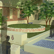 A computer generated image of the Memorial Garden
