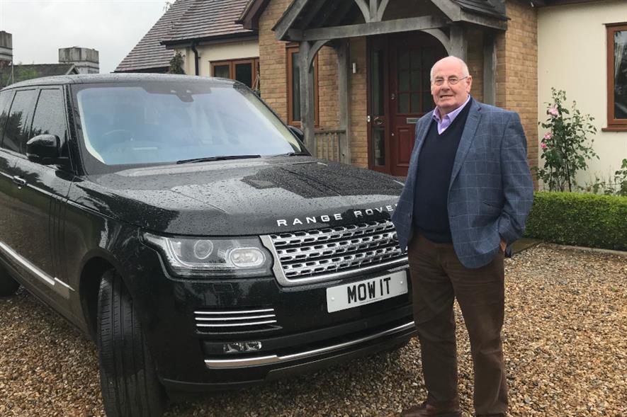 John O'Conner with his iconic 'mow it' number plate in 2019 - image: John O'Conner