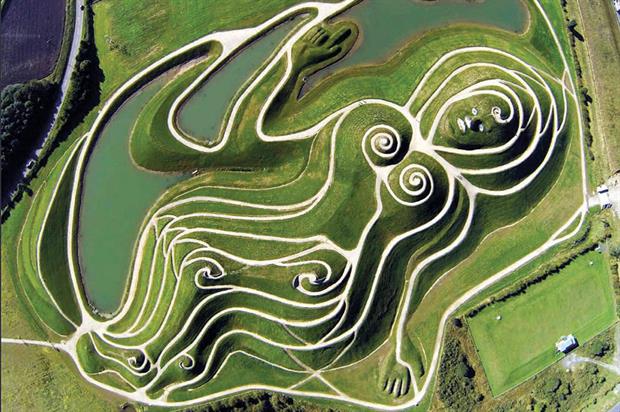 Northumberlandia's earthwork artwork from the air. Image: The Land Trust