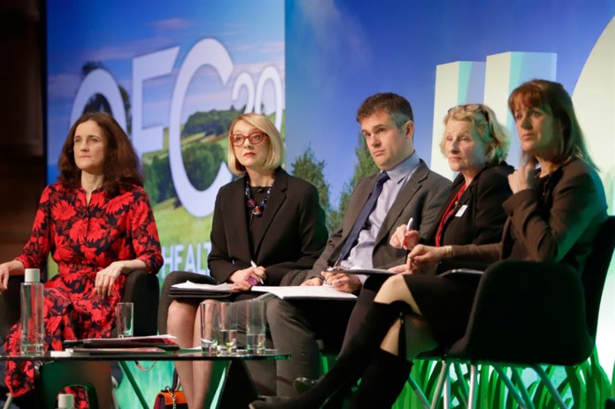 L to R: Villiers, Smith, Bennett, session chair Anna Hill, and Batters - image:OFC