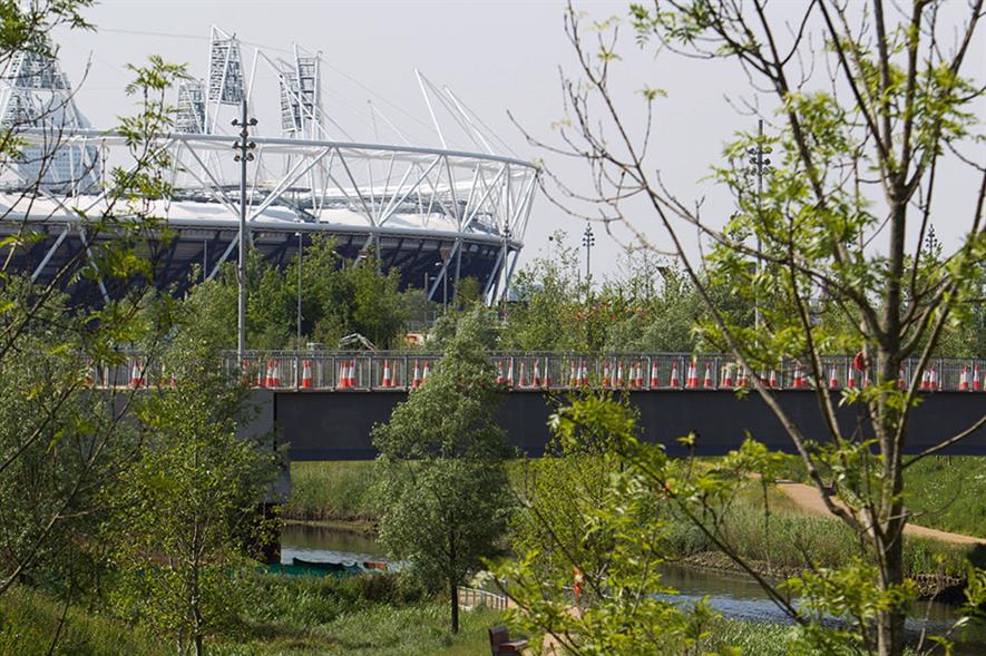 Queen Elizabeth Olympic Park: green areas centred around London Stadium 