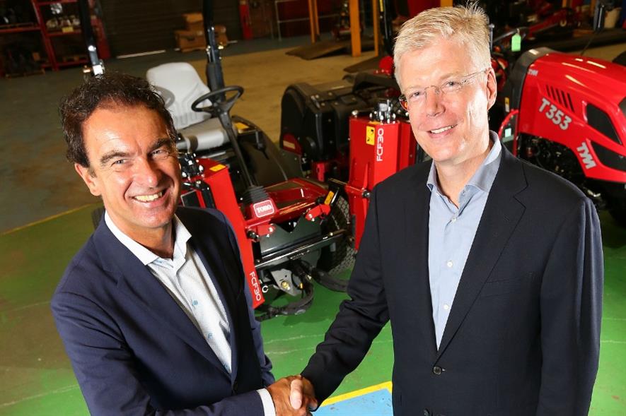 Reesink CEO Gerrit van der Scheer, left, with Lely Holding CEO Alexander van der Lely. Image: Supplied