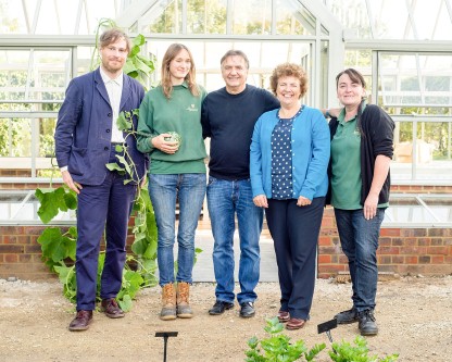(L - R) David Love-Cameron, Le Manoir gardener Anna Greenland, Raymond Blanc, Anne Keenan and Le Manoir head gardener Anne Marie Owens